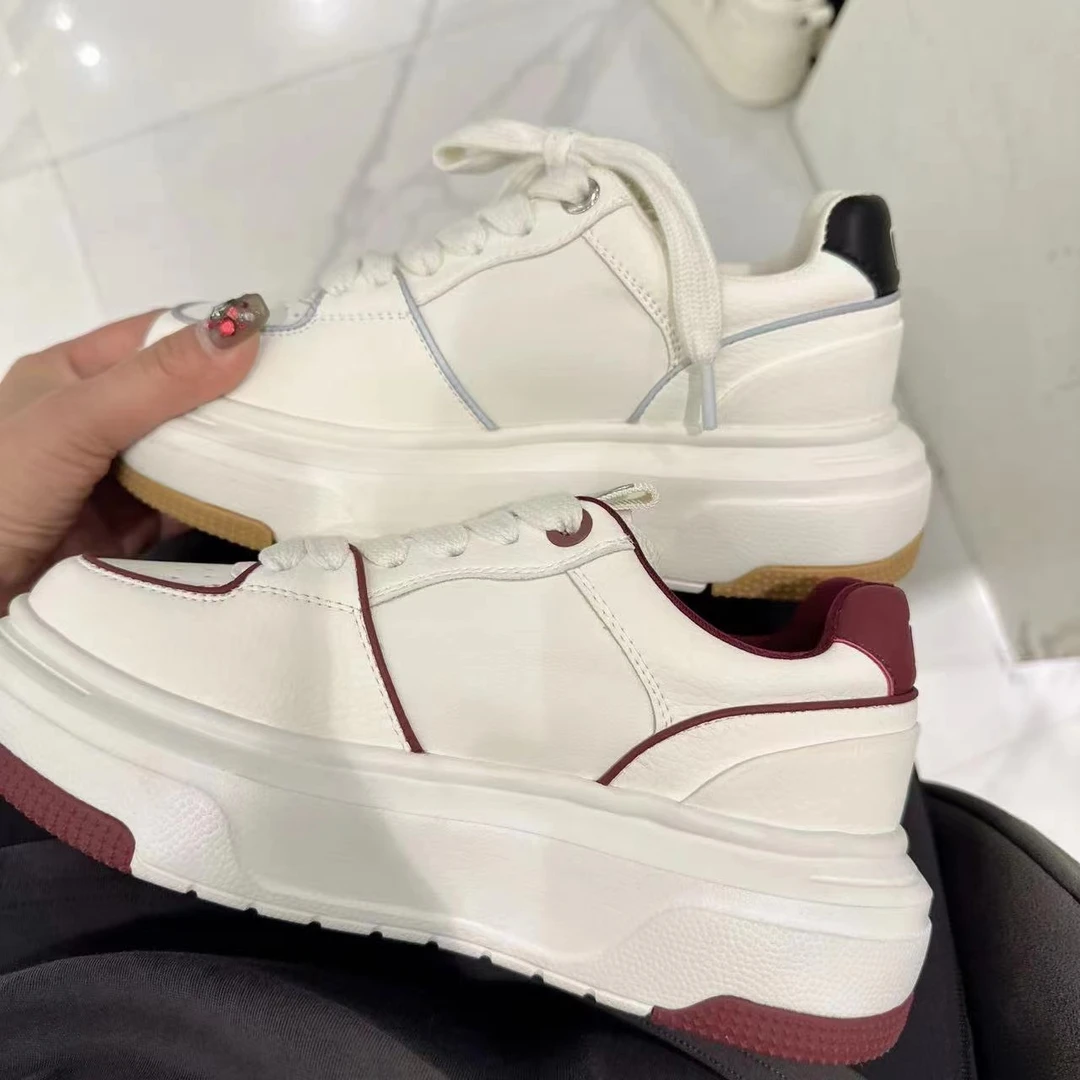 姚姚严选2024新款ins潮流系带时尚百搭运动真皮休闲鞋2567