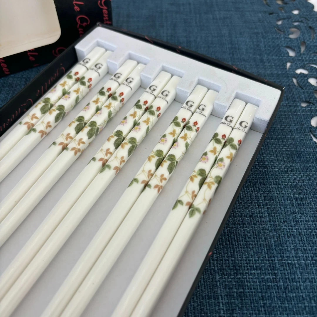 陶瓷筷子10双防霉防潮健康网红高档家用创意陶瓷清洗中式防滑