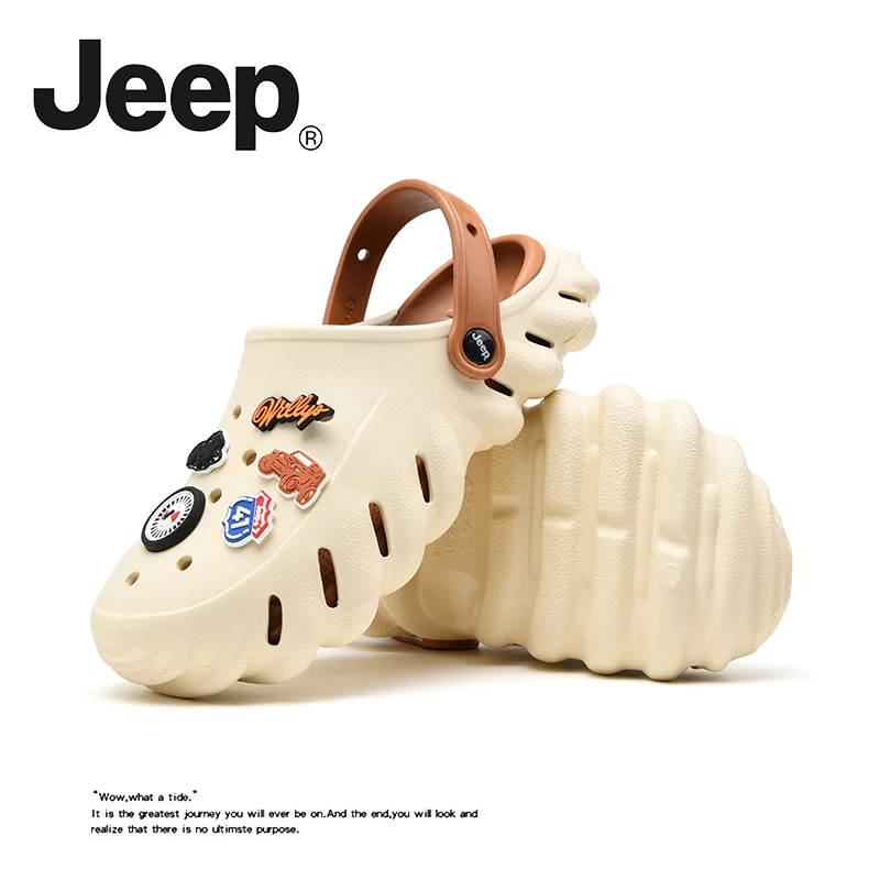 JEEP/吉普拖鞋男款夏季外穿踩屎感eva休闲凉拖户外情侣露营洞洞鞋