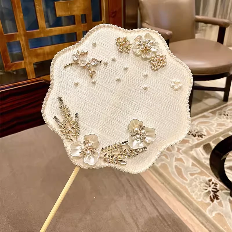 蚕丝扇自制手工DIY成品定制