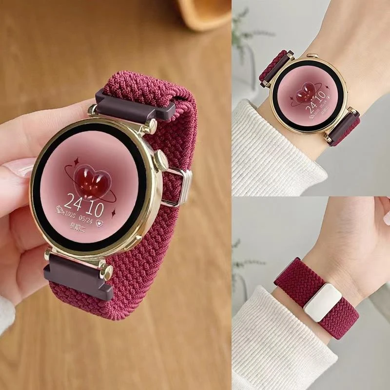 新款编织磁吸扣表带适用华为手表Watch4proGT4GT3GT2三星荣耀男女