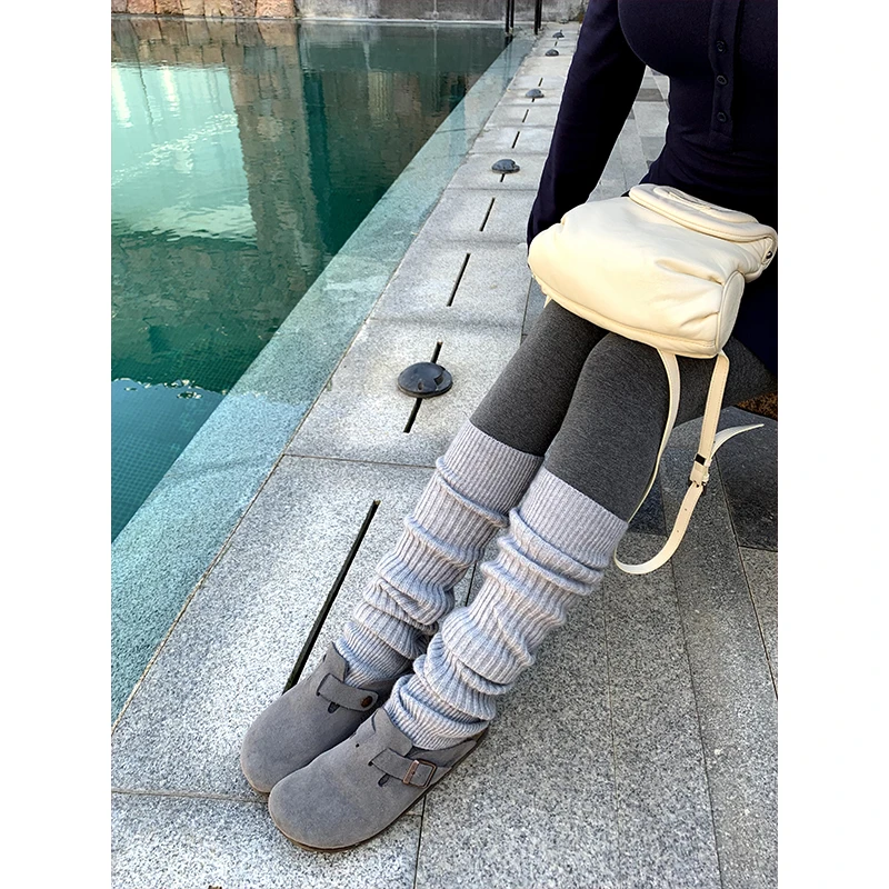 肉装小cherry 自在无限 踩脚设计保暖长筒针织腿套外穿堆堆袜