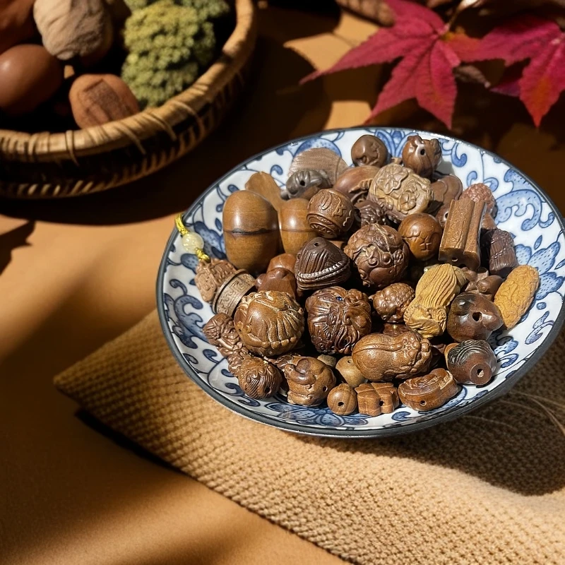 非遗手工吊坠老山檀配饰 泥塑 福二