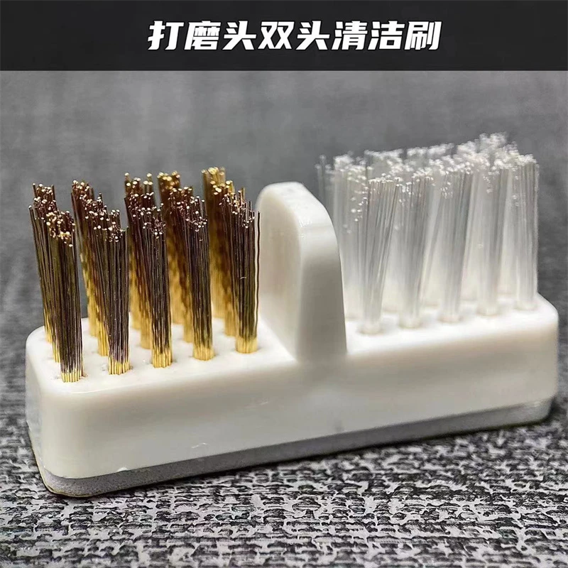 打磨机钻头双头清洁刷-金属丝硬刷去打磨头缝隙残存灰尘角质