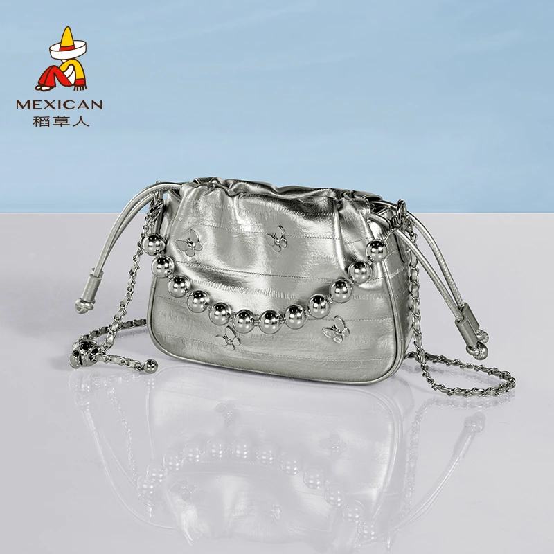 稻草人小包包女斜挎包2025通勤百搭女款包包水桶包单肩包轻奢女包