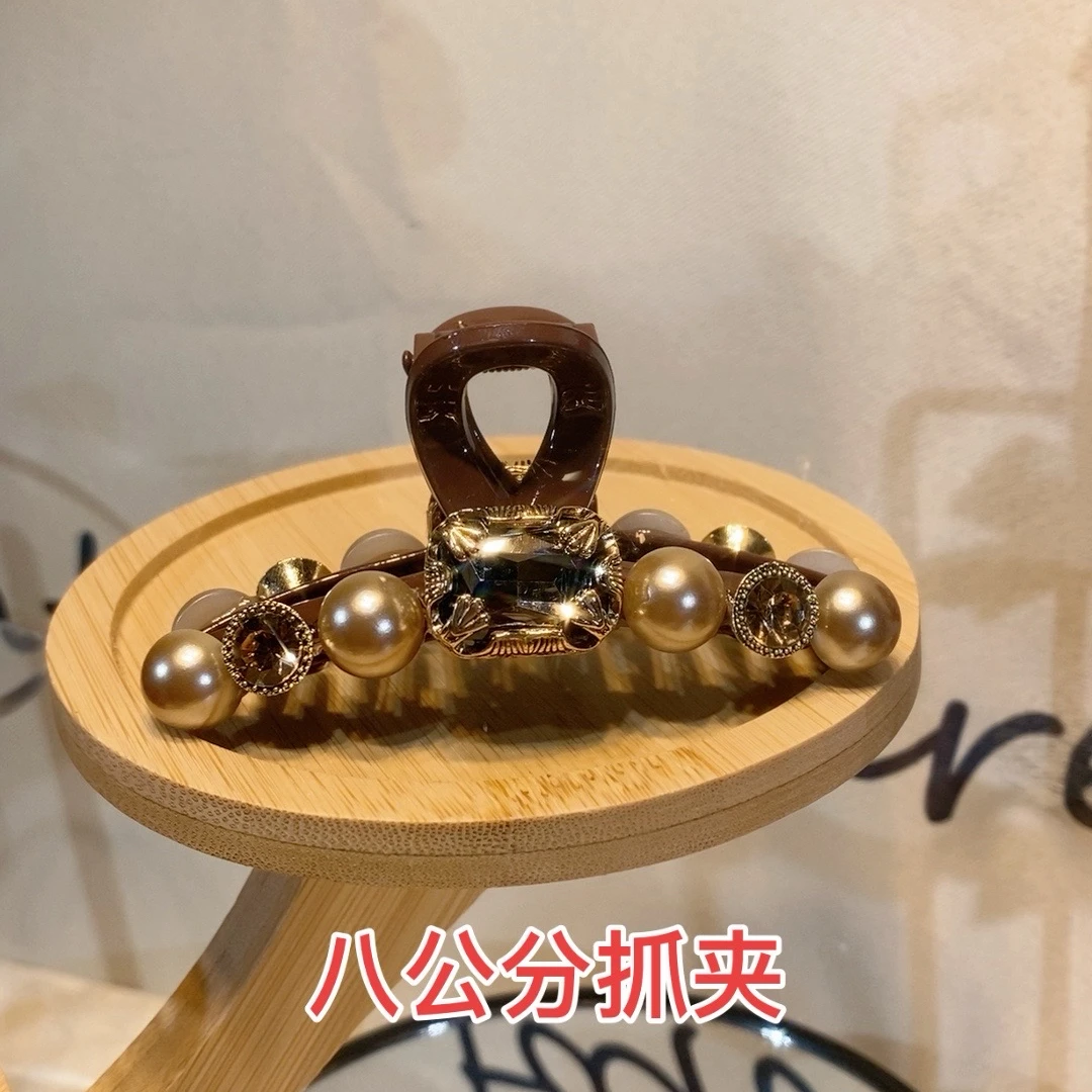 新款贝珠抓夹气质网红时尚可爱百搭优雅八公分