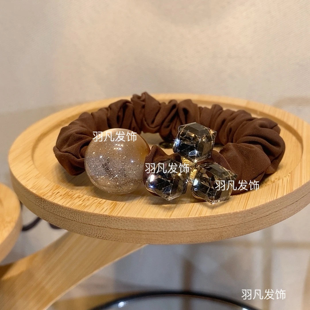 羽凡YF1332韩版发饰新款咖绳气质轻奢时尚可爱百搭高弹力精致头绳