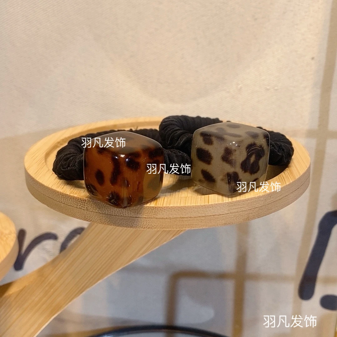 YF2085韩版发绳新款套装方珠豹纹气质时尚百搭简约秋冬头绳