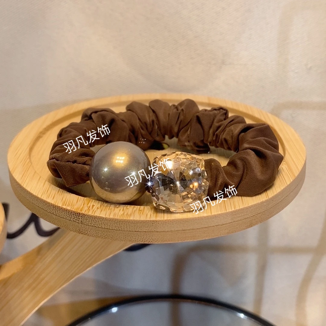 YF1219 新款发绳2024韩版咖绳气质轻奢时尚百搭简约ins弹力头绳