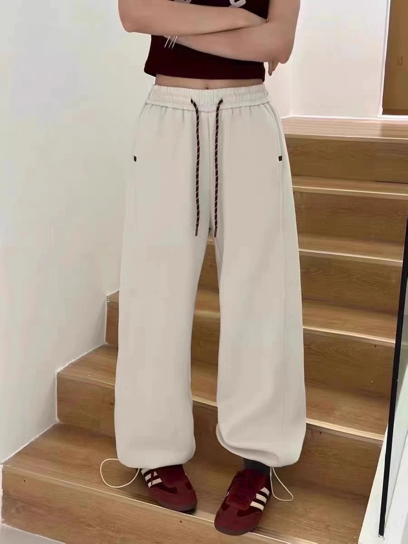 新品直筒抽绳设计休闲裤9131