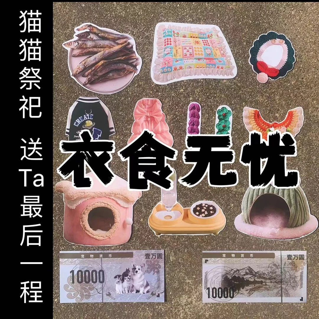 狗离世纸钱缅怀纪念土埋用品头三尾七十月一清明中元寒衣节日用品