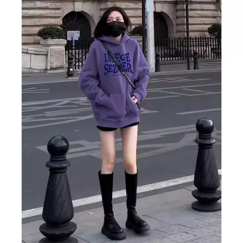 秋冬装连帽欧货高端卫衣女春秋季2025新款宽松慵懒美式vibe风外套