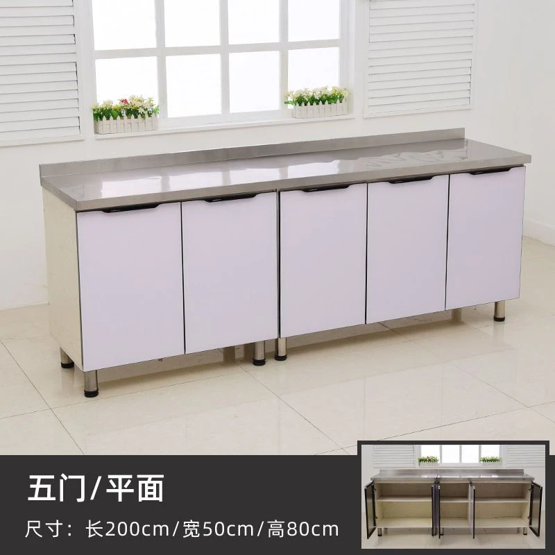 简易橱柜租房整体家用厨柜一体嵌入式灶台不锈钢厨房灶台橱柜一体