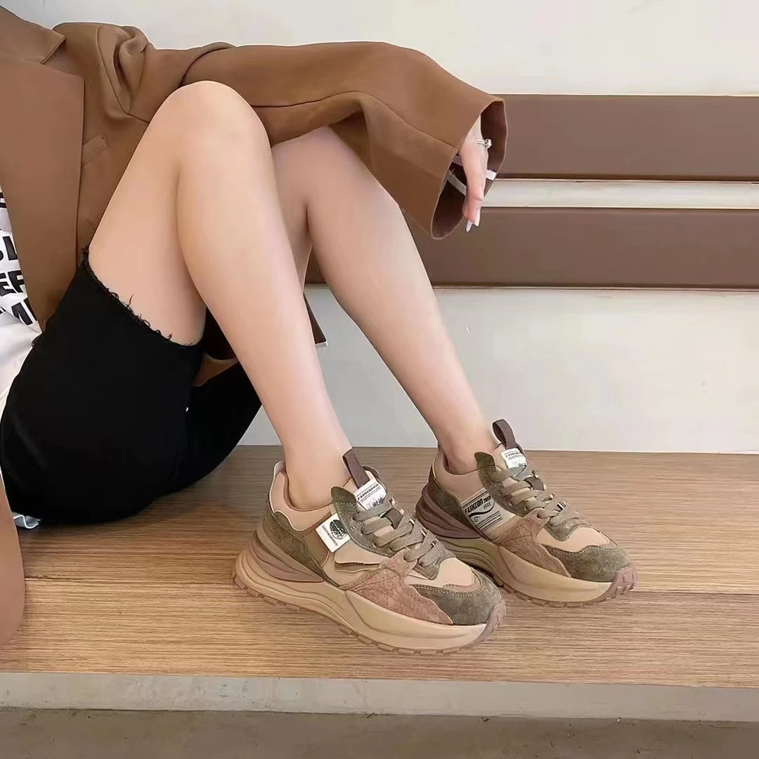 朱朱家23正品新品18615时尚洋气防滑耐磨大底头层牛皮运动休闲鞋