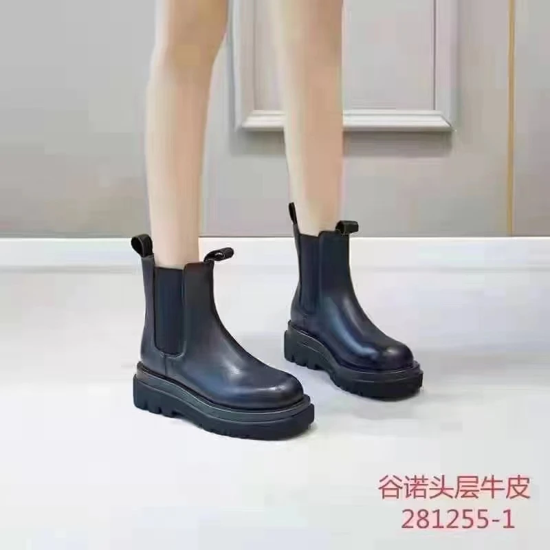 朱朱家秋冬新款281255头层牛皮内里加绒时尚秀气高品质烟筒靴