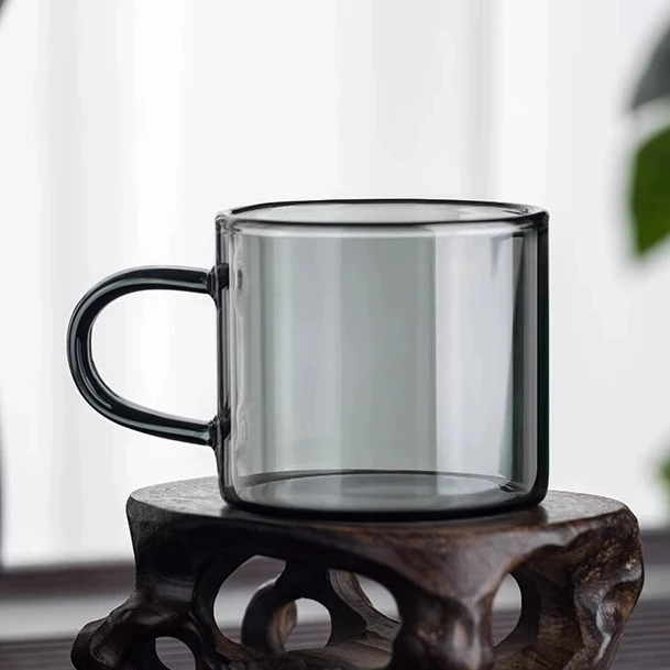 防烫耐热玻璃品茗杯喝茶小把杯透明功夫主人杯高硼硅加厚泡茶单杯