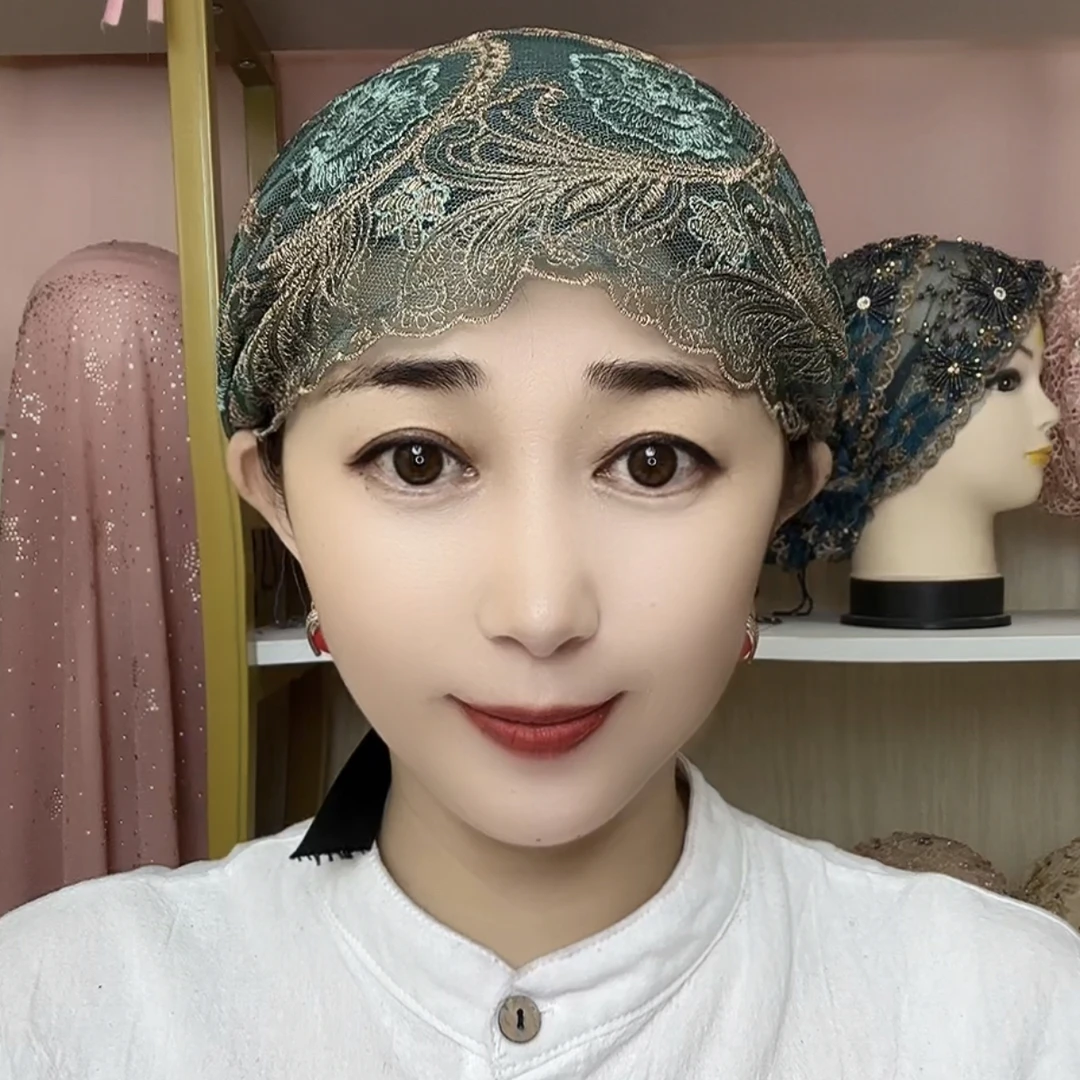 双色绣线丝带帽子