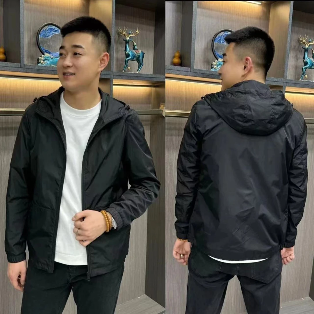 春秋季男士简约连帽外套休闲商务百搭夹克上衣修身韩版时尚潮流