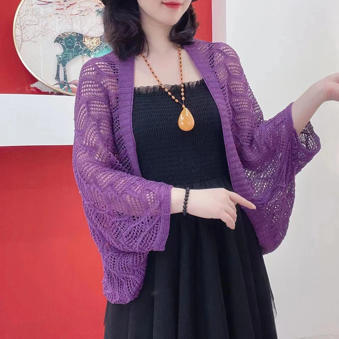 【水波纹披肩】夏季百搭薄款女士大码外搭旅游拍照时尚洋针织气宽松