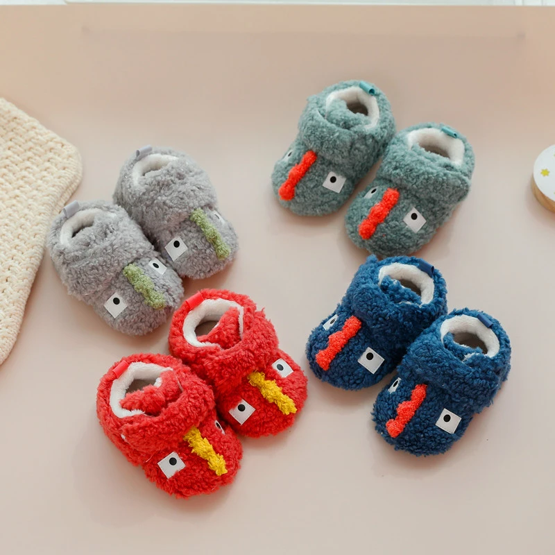 婴儿加绒冬款棉鞋软底防滑加厚保暖3-12个月宝宝防掉学步鞋秋