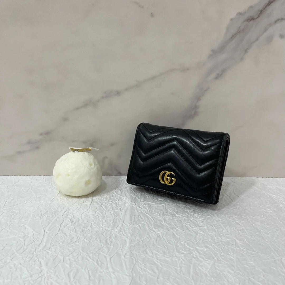 99新 GUCCI/古驰 Gucci古驰 黑金小卡包