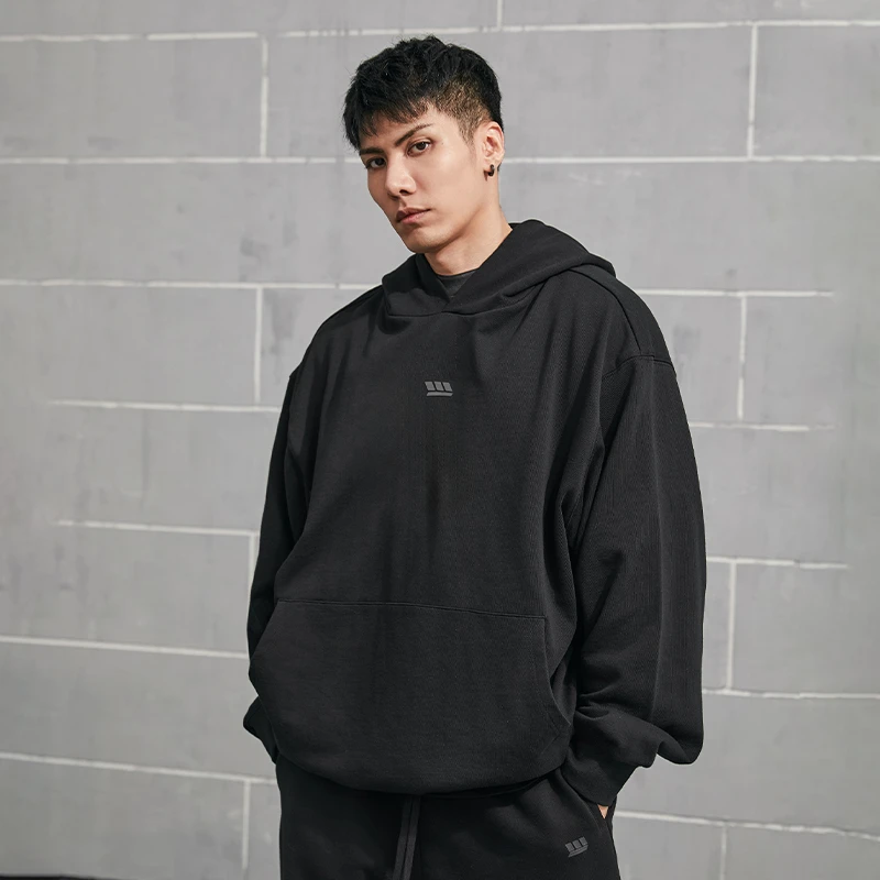 无畏东方街区S-03卫衣休闲套头运动连帽纯色秋冬款纯棉基础长袖男