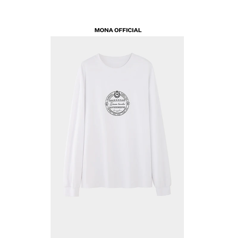 【MONA OFFICIAL】 100棉 简约长袖T恤女 Z124Y