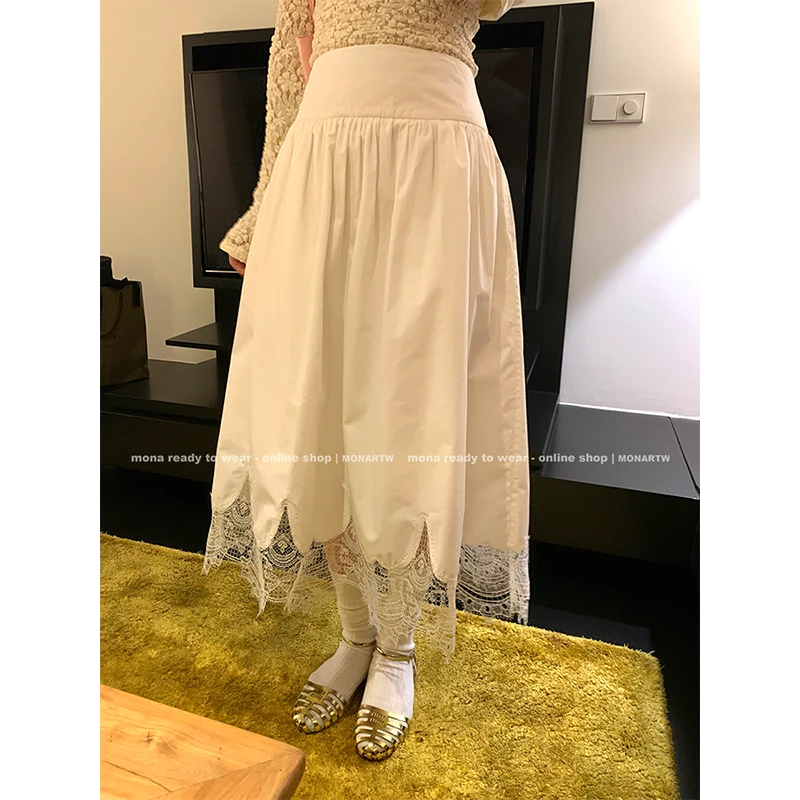 【MONA折扣款】 百搭 宽松A字中腰半身裙 O123G06802