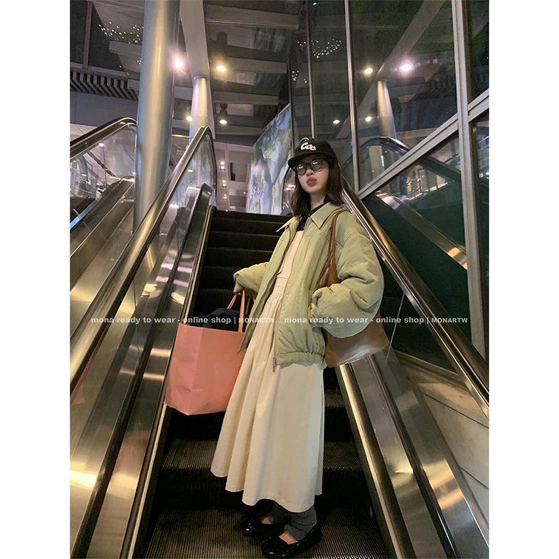 【Mona张绮贤 】MONA 奶呼呼绿色棉服 OH222431