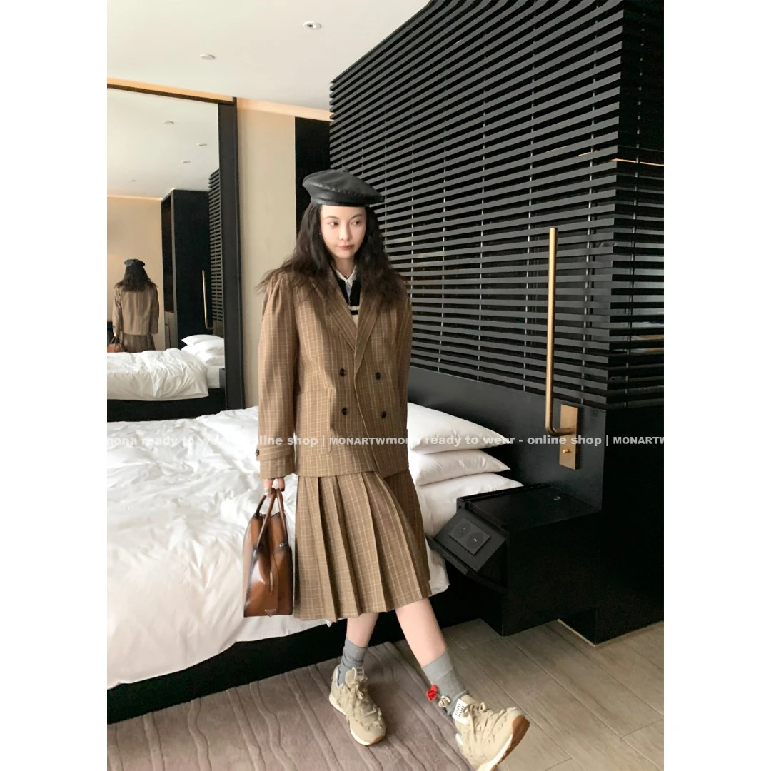 【MONA折扣款】MONA学院风西装外套半身裙套装 OA225789