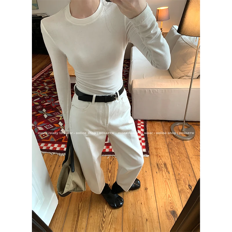 【Mona张绮贤】MONA 10山羊绒基础百搭打底衫女 O124Y12418