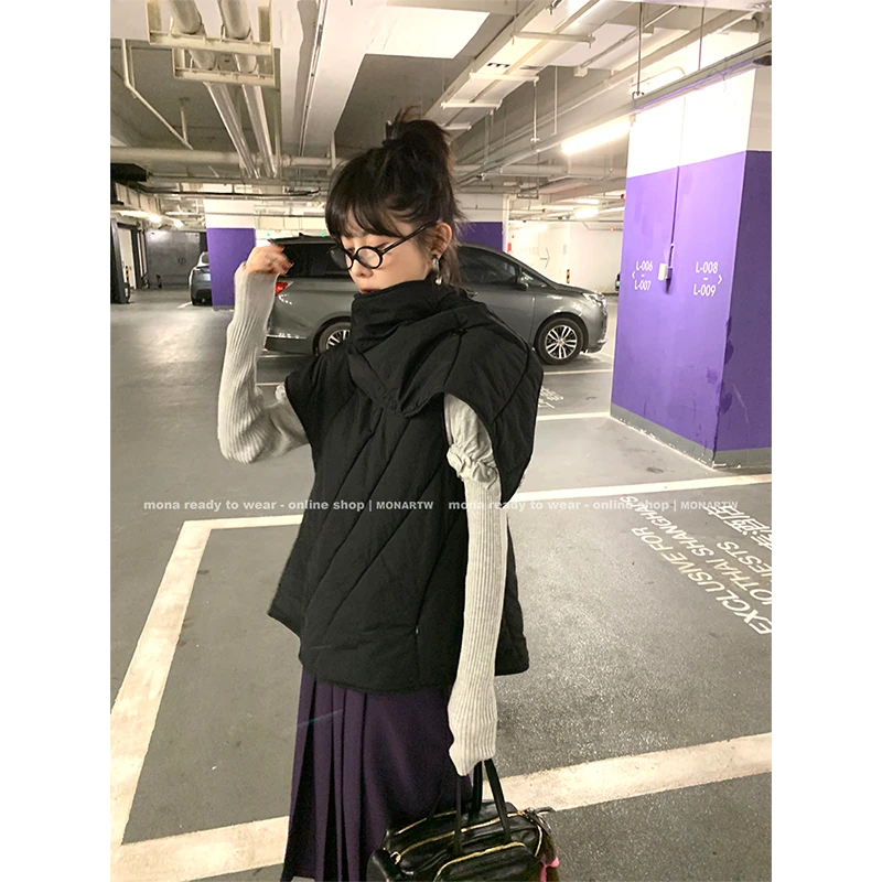 【Mona张绮贤】MONA不规则设计感 背心马甲女秋冬 OW348048