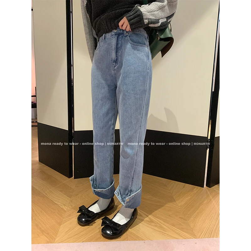 【Mona张绮贤 】MONA 中腰直筒秋冬牛仔裤OJ348992/O123K08399