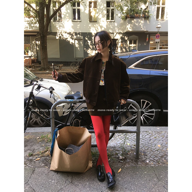 【Mona张绮贤 】MONA 复古风马甲外套半裙套装女 O124T11622