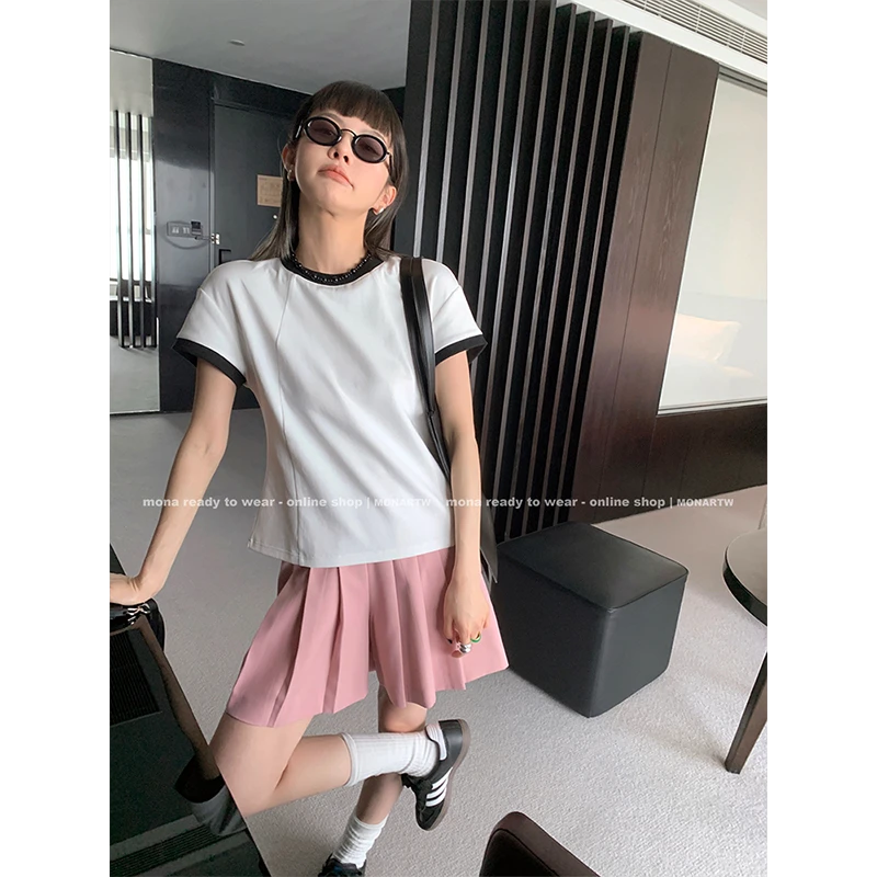 【MONA折扣款】MONA设计感百搭修身显瘦短袖t恤女 OY225767