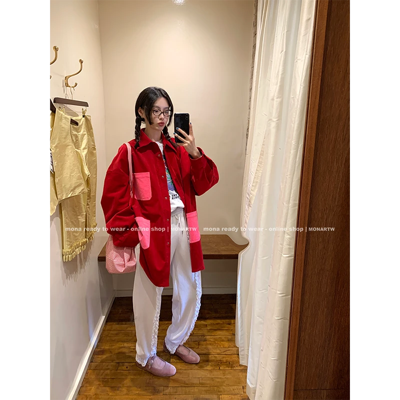 【Mona张绮贤】MONA 经典衬衫领 复古设计外套女 O124T06888