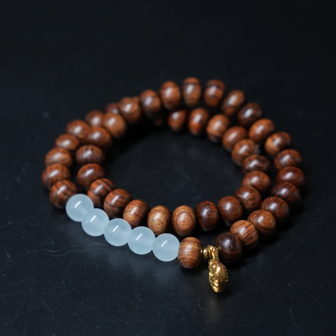 【鲜花香囊】非洲黑花梨双圈手串