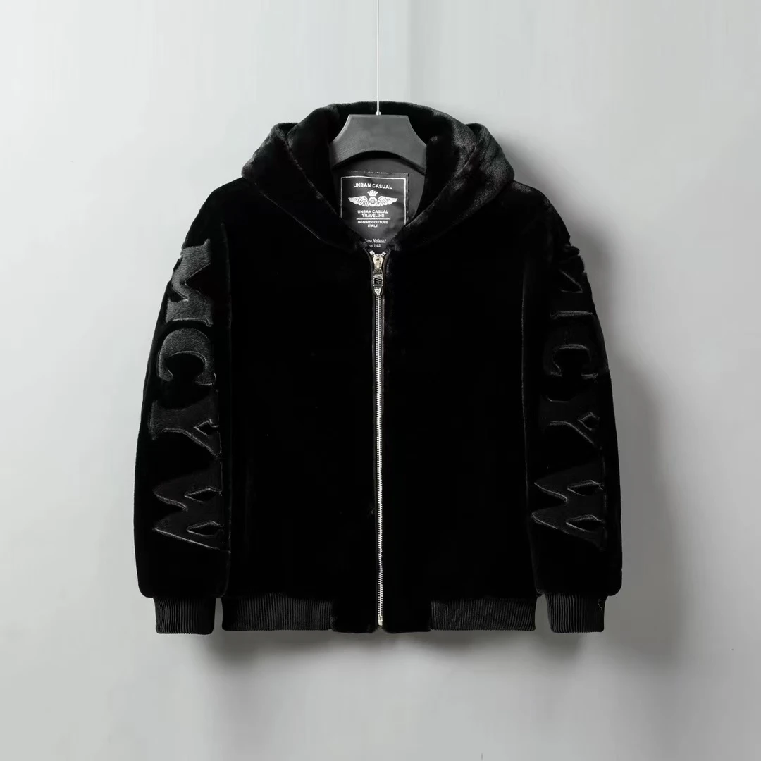 【致尊严选】海宁时尚休闲潮流秋冬连帽男士潮牌欧货男装外套9905