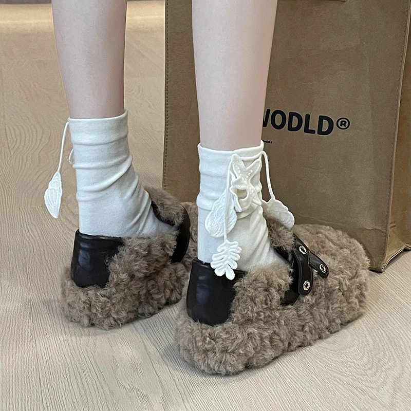 洋气高级感毛毛鞋女冬外穿2024年秋季新款爆火加绒加厚底毛绒棉鞋