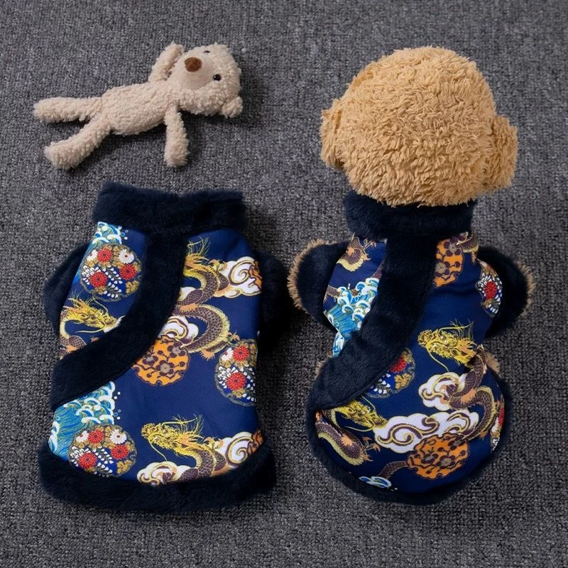 猫咪衣服冬天过年喜庆唐装宠物蓝猫英短布偶加厚狗狗衣服春秋款