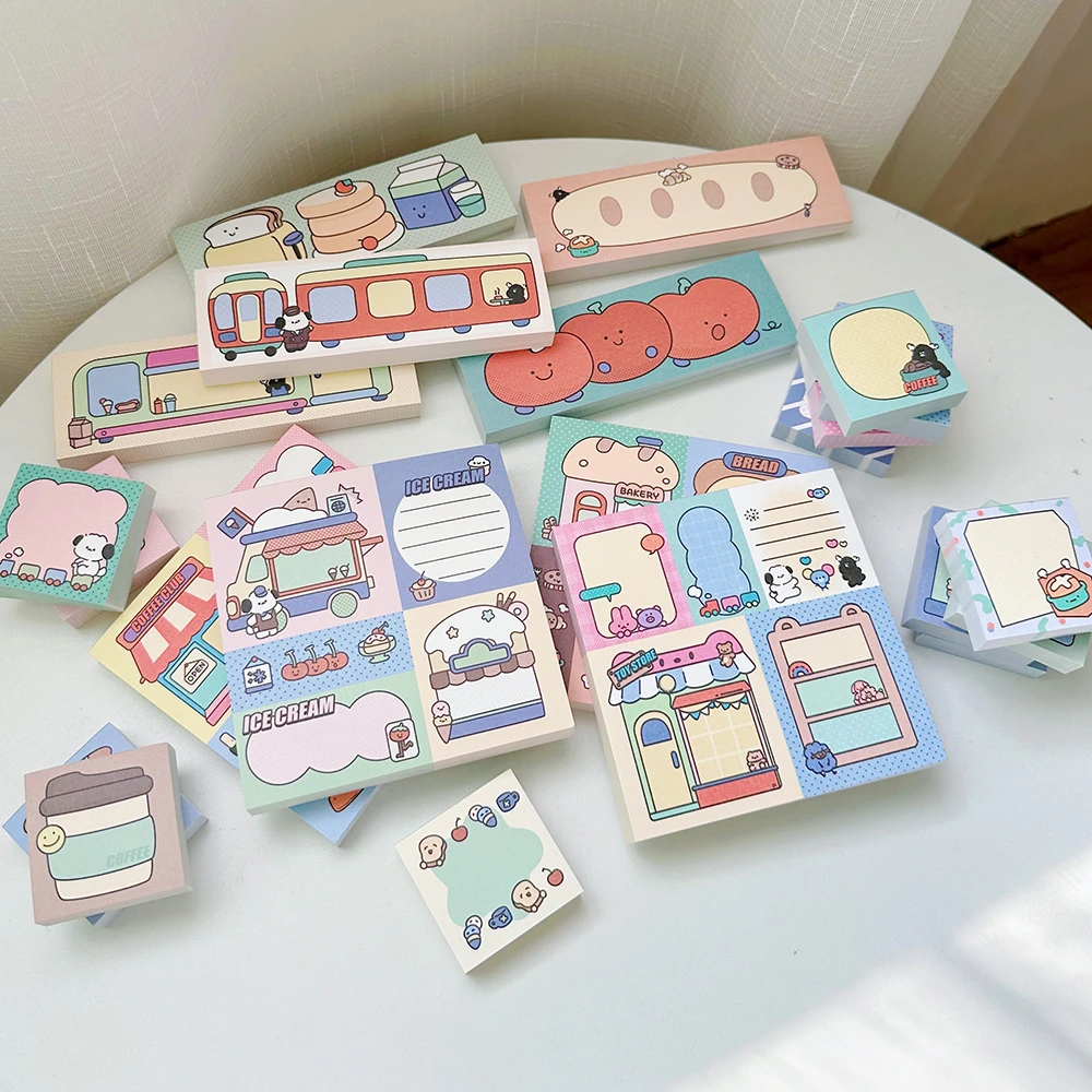 花墨 复古小店系列便签本可爱便签纸学习笔记学生手账素材120g