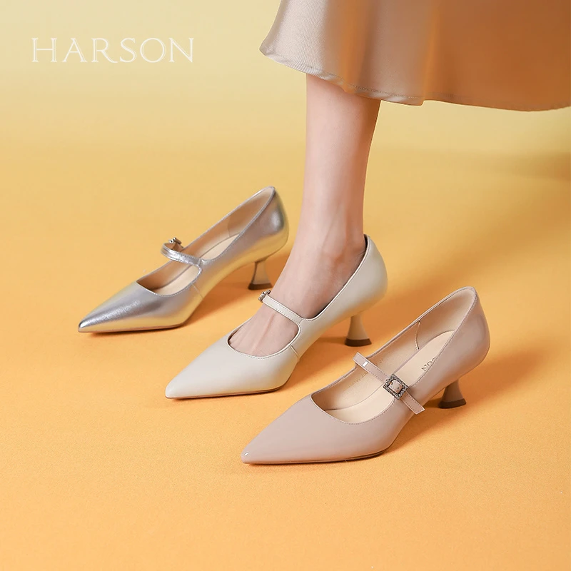 Harson/哈森HARSON哈森24春季尖头细跟通勤女鞋HS242502气质