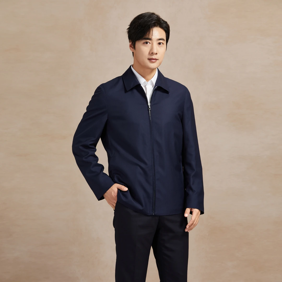 意大利进口哥伦布Super150‘S羊毛桑蚕丝男士翻领夹克50DBW008