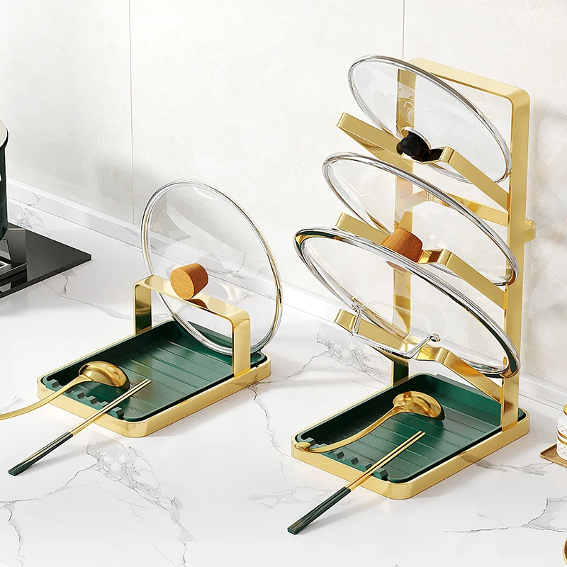 轻奢锅盖架厨房专用锅盖置物架家用台面立式置物架砧板菜板放置架