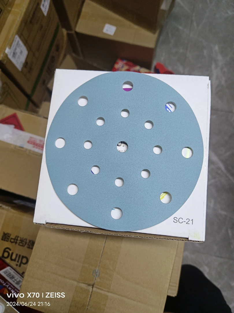 蝎子星6寸17孔干磨蓝砂(可以看见陶瓷的砂纸)干磨砂纸打磨圆形