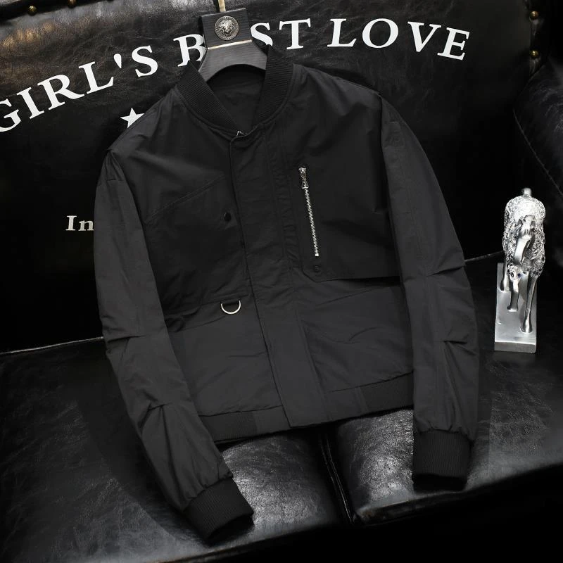 欧货宽松复古夹克男士青年春秋新款工装高级感简约设计感休闲男装