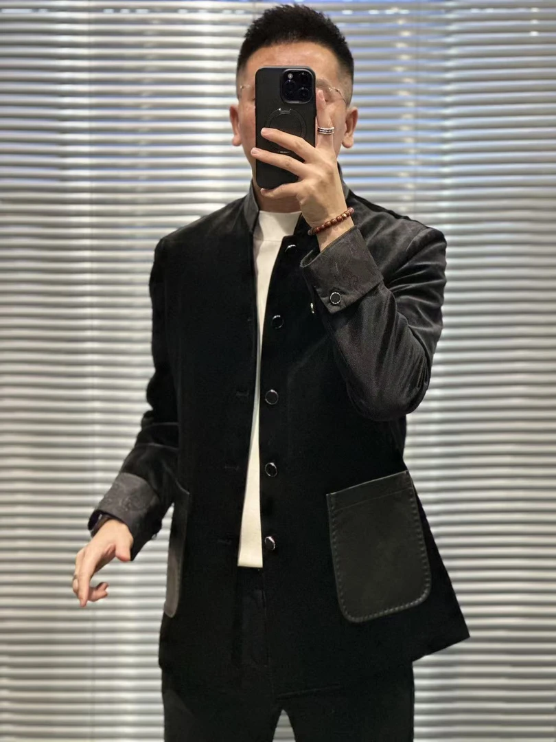 7258欧货冬季高品质轻奢时尚男士新中式羽绒服（偏大一码）