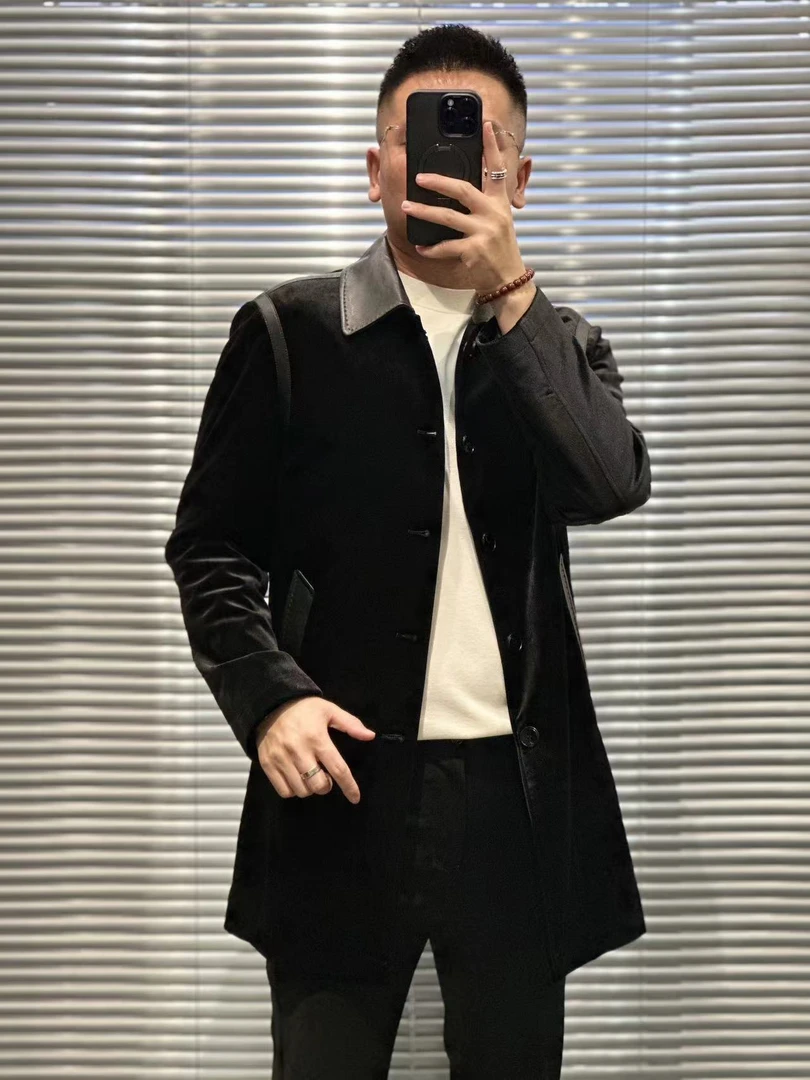 7272欧货冬季英伦绅士时尚百搭男士羽绒大衣