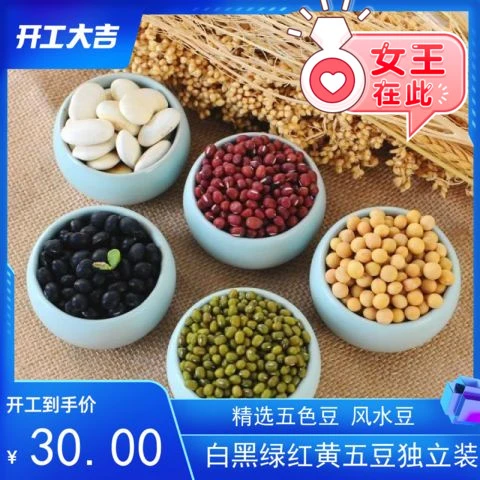 精选豆浆豆五色豆五行豆1250g红豆黄豆黑豆绿豆白芸豆独立装