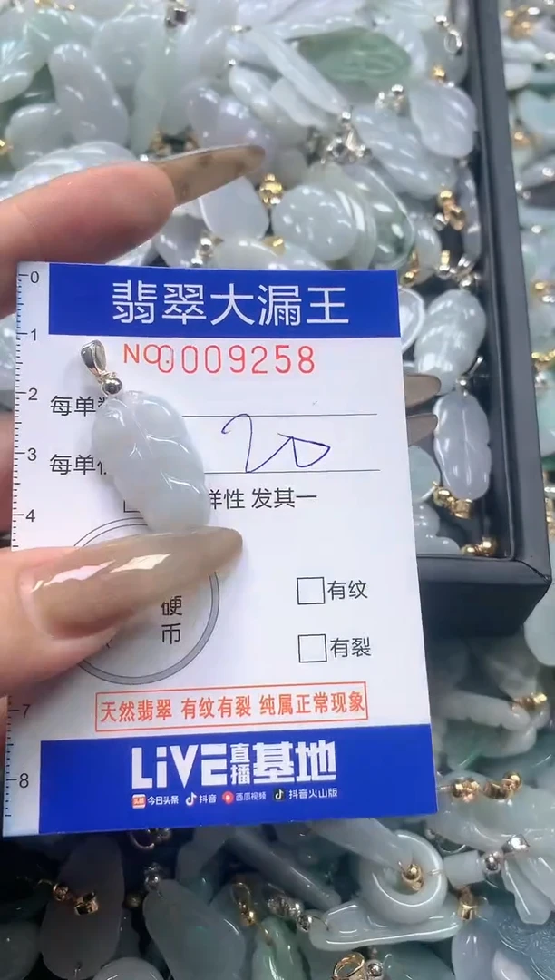 【闪购商品】翡翠吊坠(不含链)未镶嵌含绳9258